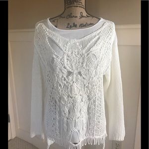 Zara crocheted sweater front lined. High Low